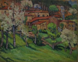 Village Aux Toits Rouges by Edmond Ceria