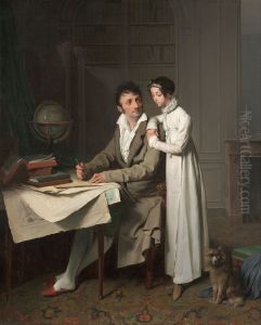 The Geography Lesson (Portrait of Monsieur Gaudry and His Daughter) by Louis-Leopold Boilly