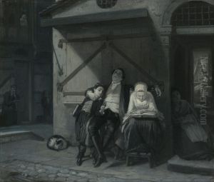 Sabbath Rest (Sabbath-Ruhe auf der Gasse) by Moritz Daniel Oppenheim