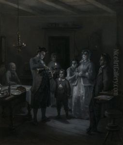The Conclusion of the Sabbath (Sabbath-Ausgang) by Moritz Daniel Oppenheim