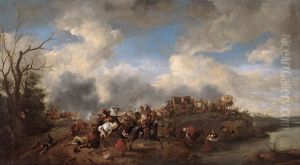 A cavalry battle
