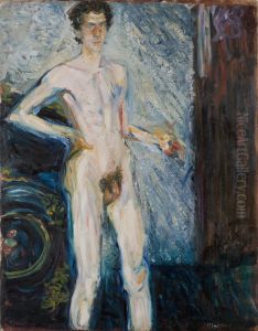 Deutsch:Selbstakt mit Palette by Richard Gerstl