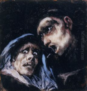 Monk Talking to an Old Woman by Francisco Goya Fuendetodos