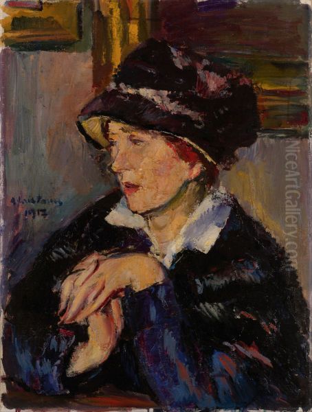 Woman with a Dark Hat - view 1