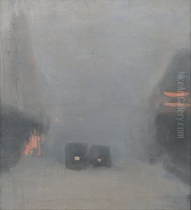Passing trams by Clarice Beckett