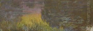 The Water Lilies - Setting Sun by Claude Oscar Monet