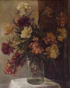 Peonie W Szklanym Wazonie by M. Cerkasov