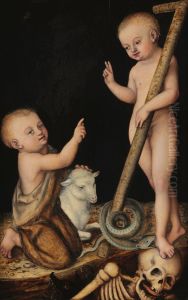 The Infant Christ Triumphant over Death and the Devil with St John the Baptist as Infants by Lucas Cranach the Elder