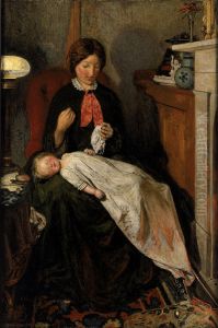 an English fireside of 1854-55 by Ford Madox Brown