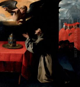 Saint Bonaventure Praying by Francisco De Zurbaran