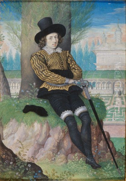 Young Man Seated under a Tree - view 1