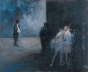 Backstage-Symphony in Blue by Jean-Louis Forain
