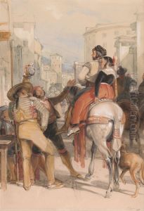 A Street Scene in Granada on the Day of the Bullfight by John Frederick Lewis