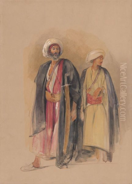 Sheik Hussein of Gebel Tor and His Son - view 1