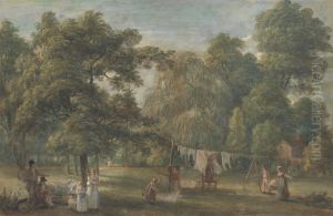 The Garden of Thomas Sandby's House at Englefield Green near Windsor by Paul Sandby
