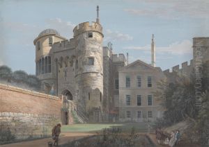The Norman Gate and Deputy Governor's House by Paul Sandby