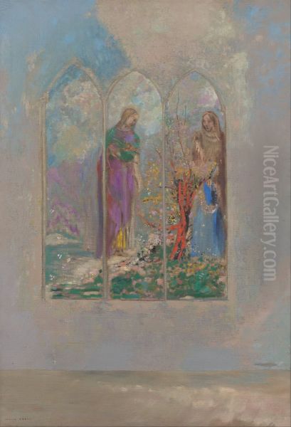 Devotion near a red bush - view 1