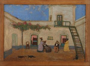 El Patio o Patio Unitario by Pedro Figari
