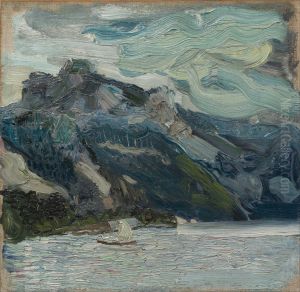 Lake Traun with Mountain Sleeping Greek Woman Lake Traun with Mountain Sleeping Greek Woman
