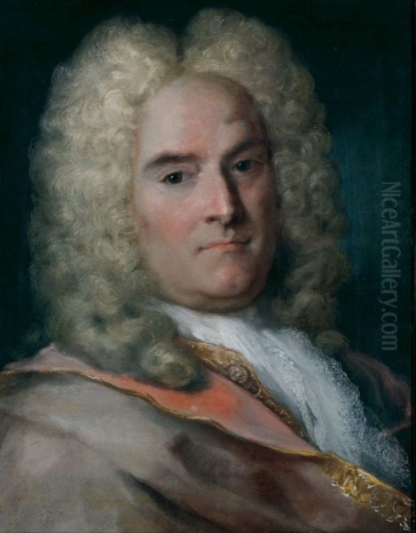 A Gentleman in a Gray Cape over a Gold-Embroidered Coat - view 1