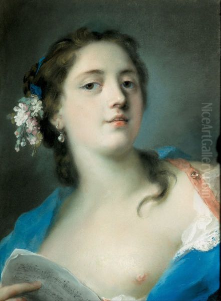 The Singer Faustina Bordoni (1697-1781) with a Musical Score - view 1
