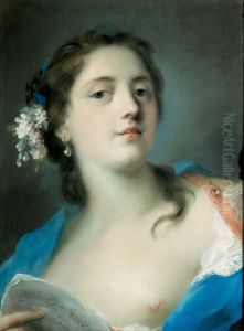 Die Sangerin Faustina Bordoni (1700-1781) mit einem Notenblatt by Rosalba Carriera