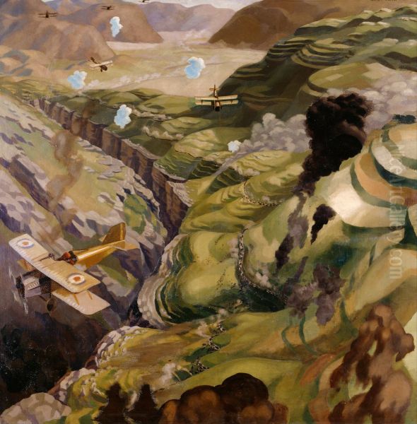 The Destruction of the Turkish Transport in the Gorge of the Wadi Fara, Palestine - view 1