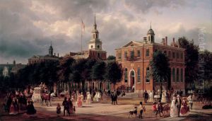 Independence Hall in Philadelphia by Ferdinand Richardt