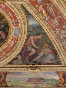 Allegory of Borgo San Sepolcro; to the bottom, view of Scarperia Allegory of Borgo San Sepolcro; to the bottom, view of Scarperia