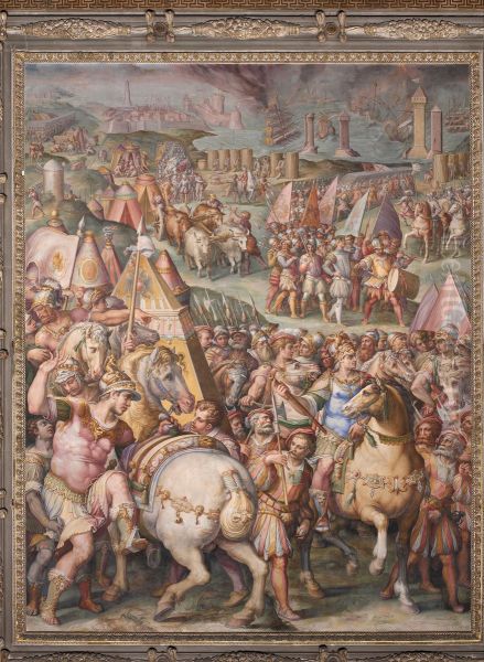 The emperor Massimiliano lifts the siege from Livorno - view 1