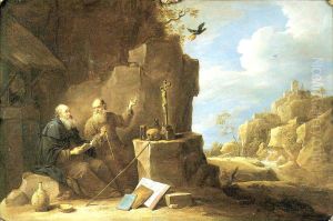 Saint Anthony abbot meets Saint Paul the hermit Saint Anthony abbot meets Saint Paul the hermit