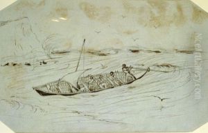 Scudding into Putiki, August 7, 1849 by Charles Heaphy