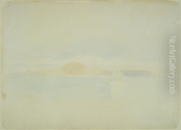 [View of hills with sea and ship in foreground] - view 1