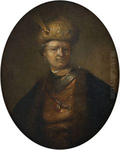 Portrait of a man in a turban with egret.