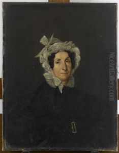 Portrait de l'epouse de Martin-Guillaume Biennais, Marie-Anne Gaudin by Francois-Antoine-Leon Fleury
