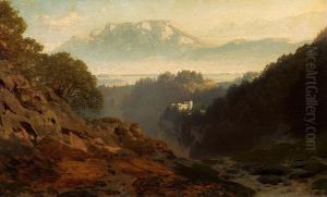 Mountain landscape with a castle