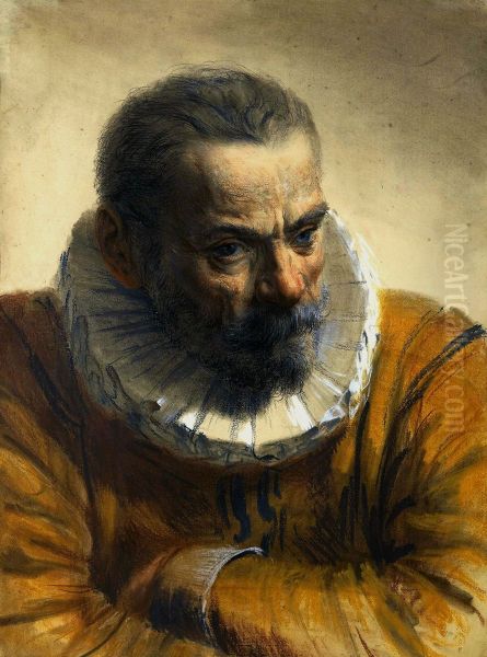 Study of a man with a ruff collar. - view 1