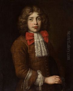 Portrait of a boy with a red bow and a jabot