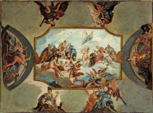 Reverence to Elector Johann Wilhelm von der Pfalz - Design for a Ceiling Painting for Bensberg Castle