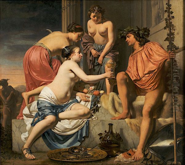 Bacchus on a Throne - Nymphs Offering Bacchus Wine and Fruit - view 1