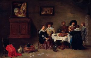 A Company at a Meal by David Teniers the Younger