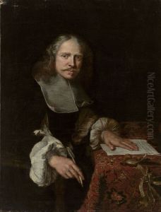 Portrait of a man writing a letter
