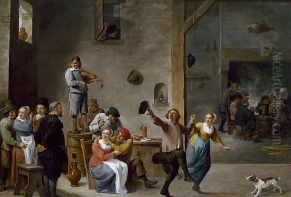 Dancing peasants in an inn - view 1