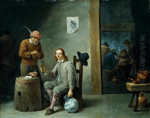 Self-portrait in an inn - view 1