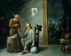 Self-portrait in an inn by David Teniers the Younger