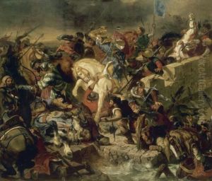The Battle of Taillebourg, 21st July 1242 by Eugene Delacroix