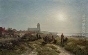Namiddag te Katwijk aan Zee by Solomon Leonard Verveer