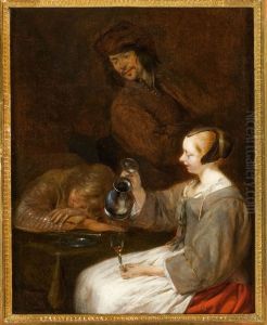 Jeune Hollandaise versant a boire by Gerard Ter Borch