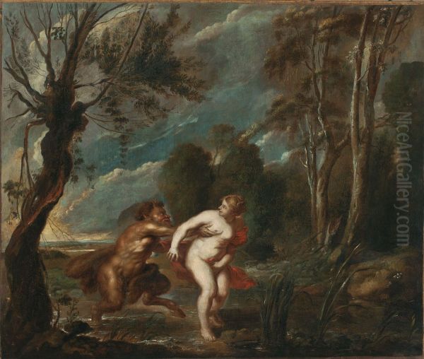 Landscape with a nymph and a satyr - view 1