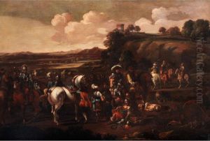 Die Rast Nach Der Schlacht Mit Wundarzt Bei Einem Krieger by Michelangelo Cerqouzzi